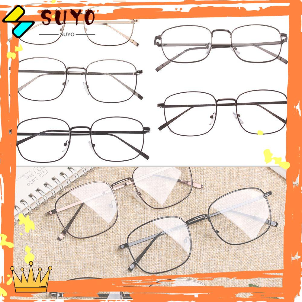 Suyo Kacamata Kotak Vintage Portable Metal Optical Glasses