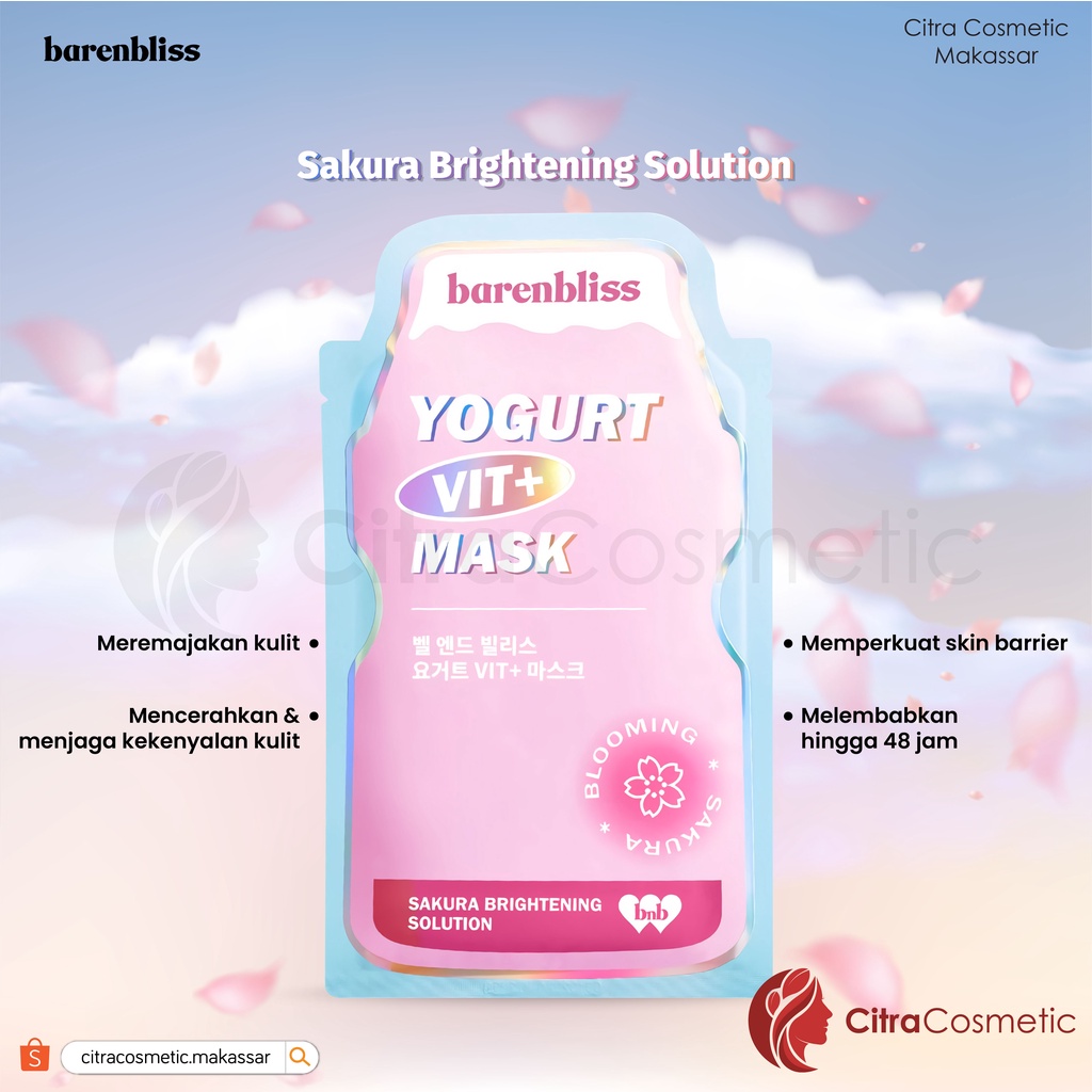 Barenbliss Yogurt Vit + Mask Sakura Brightening | Tea Tree Calming