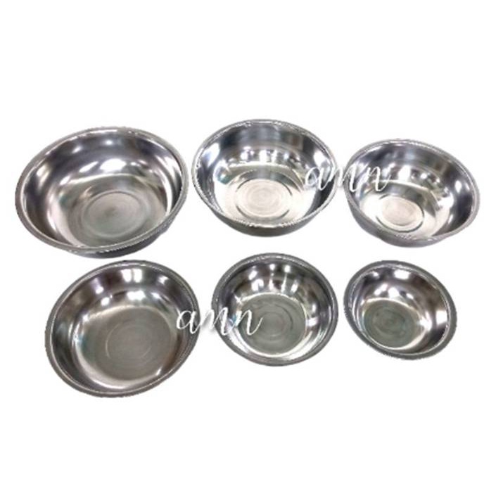 Baskom Mangkok mangkuk koboan Stainless Serbaguna 14cm - 26cm