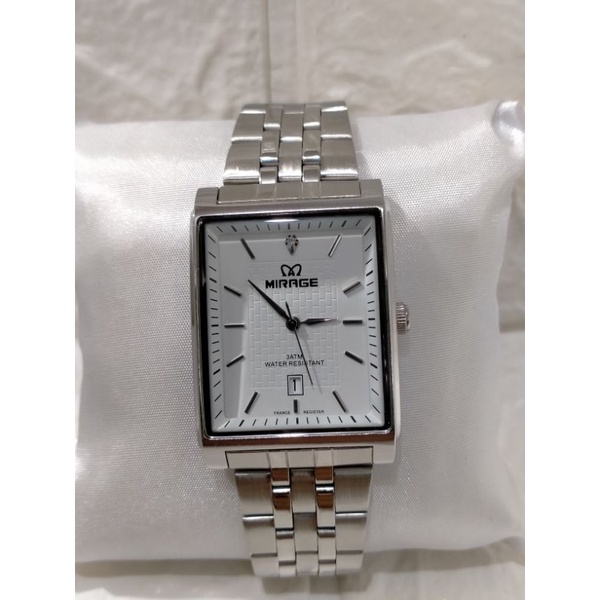 MIRAGE 8667 BSP-M JAM TANGAN PRIA RANTAI STAINLESS STEEL WATER RESISTANT 3 ATM