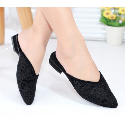 ȕE6 AYOMI - Kei LLO-15 Flat Shoes Brukat/ Sepatu Wanita .