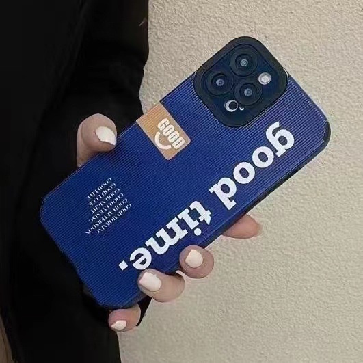 Ins Simple Kine Blue Cocok Untuk Iphone14 14pro 14Plus 14prm iPhone 13 13pro 13prm iPhone 11 7Plus 8Plus Xr XS 12 Pro Max Empat Sudut Casing Ponsel Tahan Guncangan