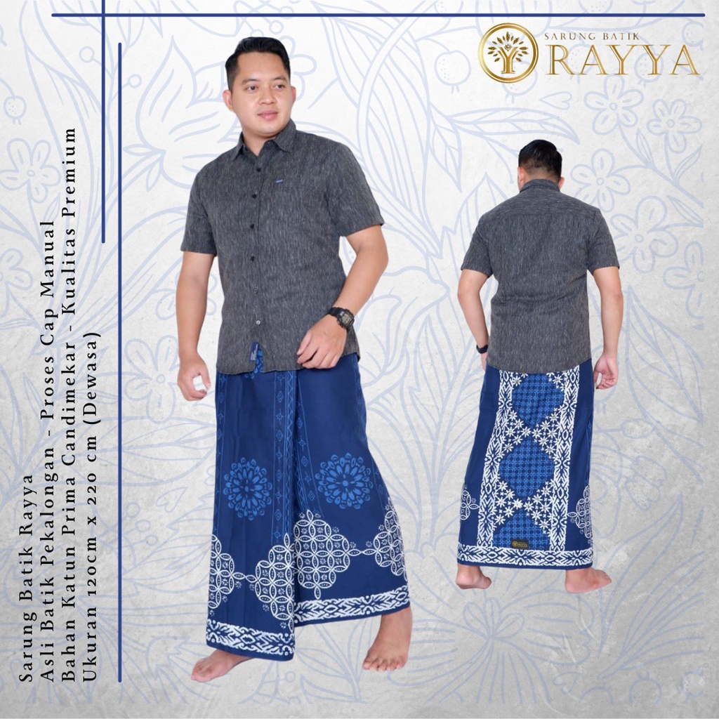 sarung batik VELDANAVA motif biru kotak kotak / sarung veldanava pekalongan