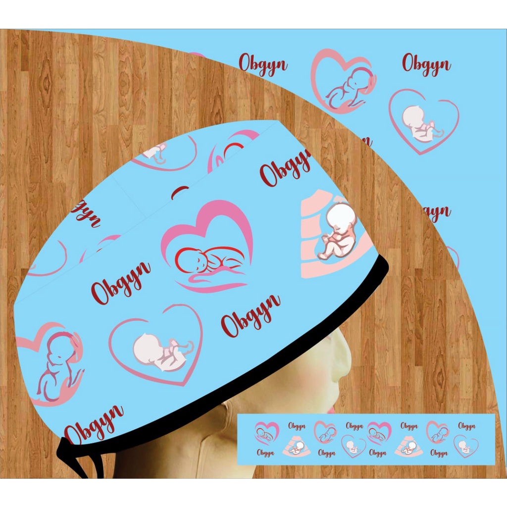 Topi Dokter/Scrub Hat / Surgical Cap / Headcap Printing Premium / Obgyn