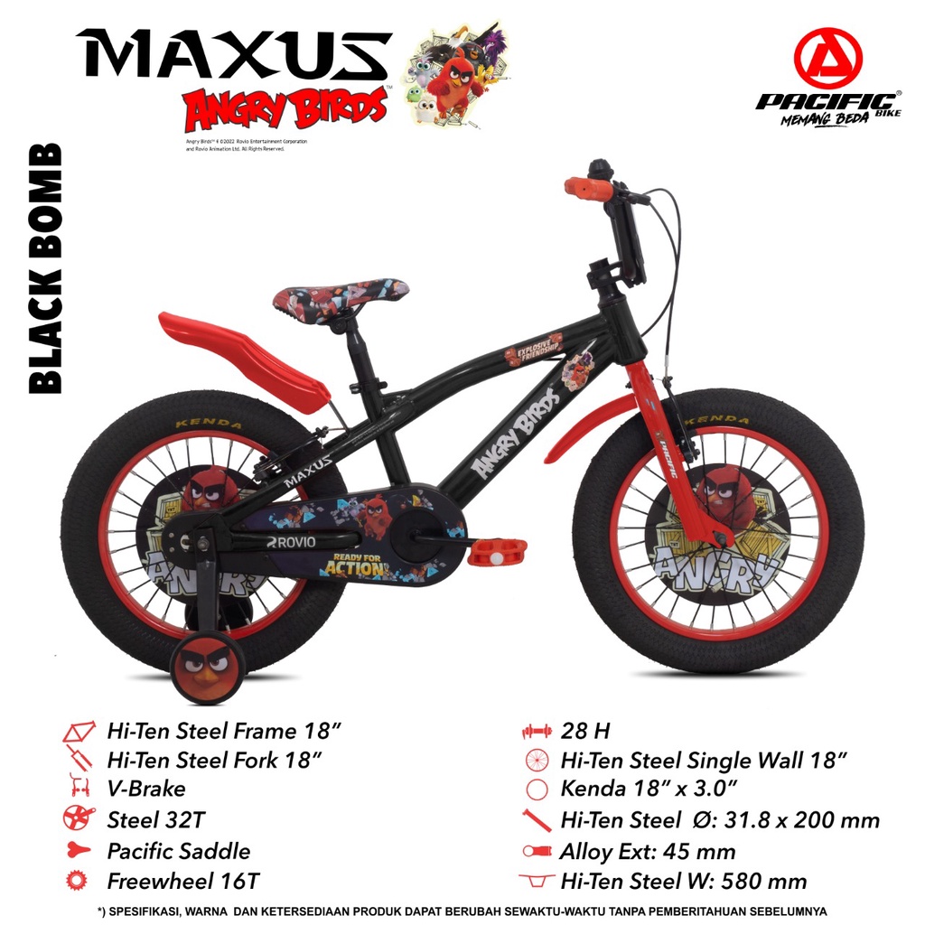 SEPEDA ANAK COWOK BMX 18" PACIFIC MAXUS BAN 3.0
