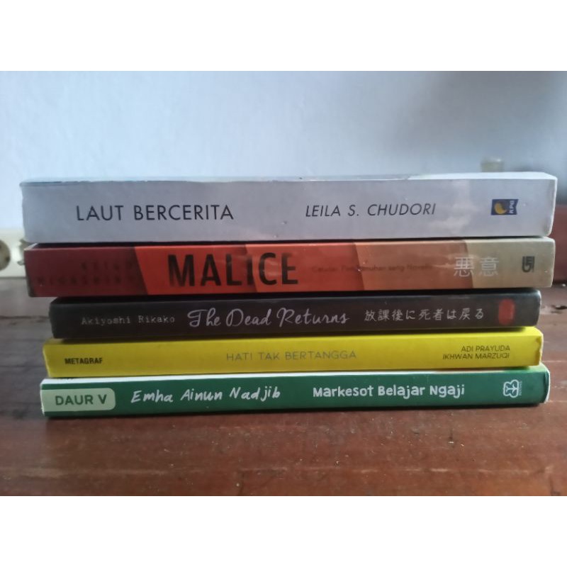 Preloved Novel Laut Bercerita Malice The Dead Returns Markesot Keigo Higashino Akiyoshi Rikako Emha 