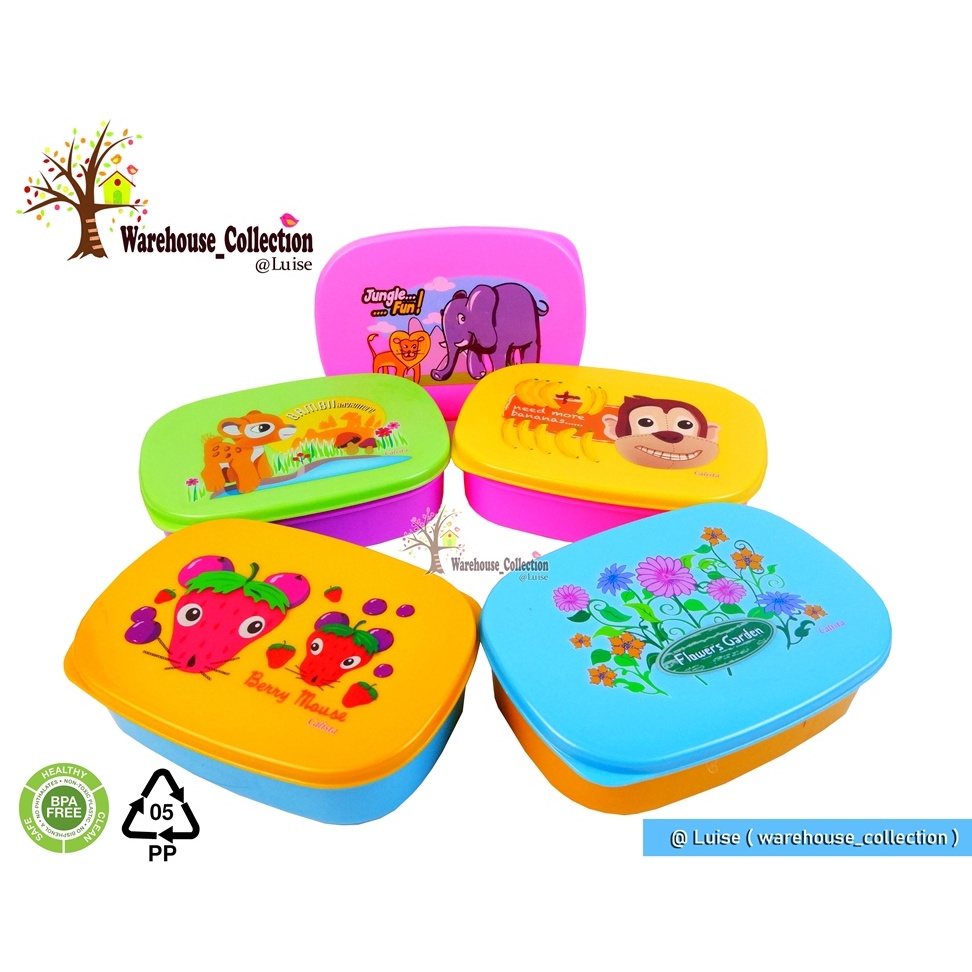 Cod Tempat Makan Murah / Lunch Box Sekat 2 Calista Kecil/ Tepak Makan Anak Karakter Kecil