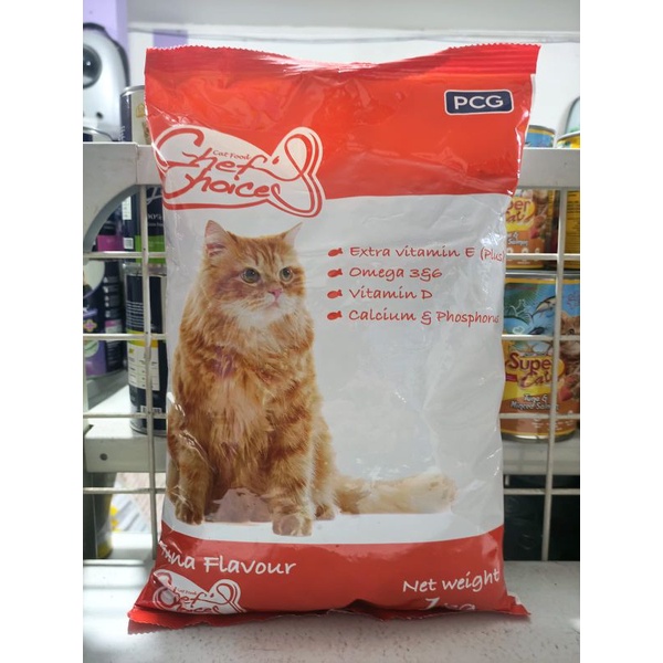 ( 5 PCS ) Makanan Kucing Chef Choice Tuna Flavour Kemasan 1KG / Paket 5KG Chef Choize Cat Food