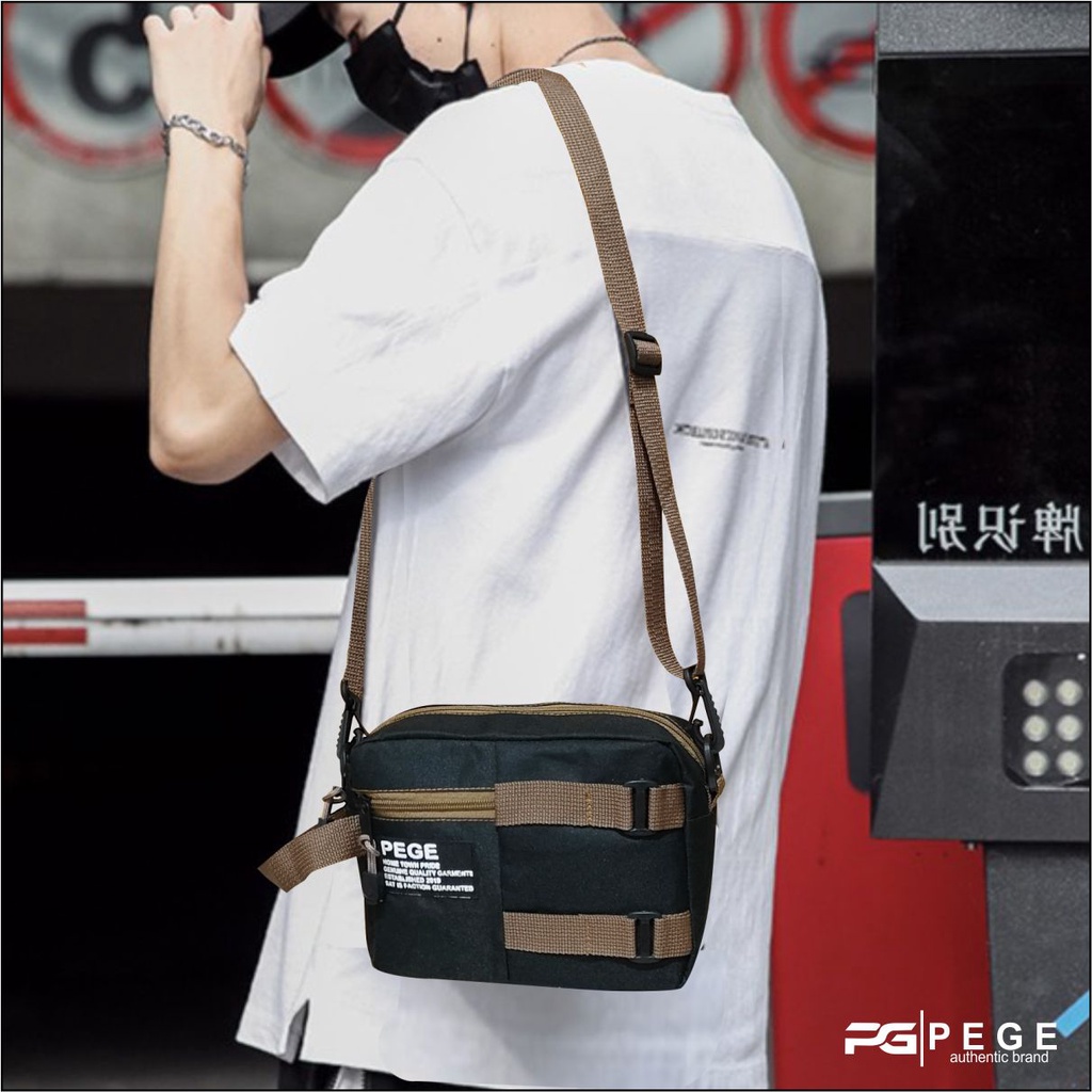 Tas Selempang Pria 2in1 PEGE Adonis Casual Bisa Slingbag Dan Pouch - PG 8941