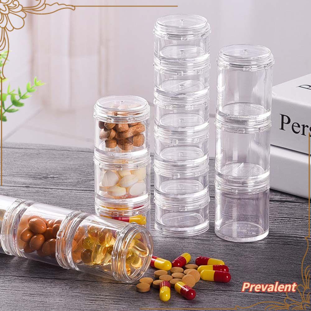 Preva Pill Dispenser Container Wadah Kemasan Portabel Nyaman Wadah Sealed Storage Organizer