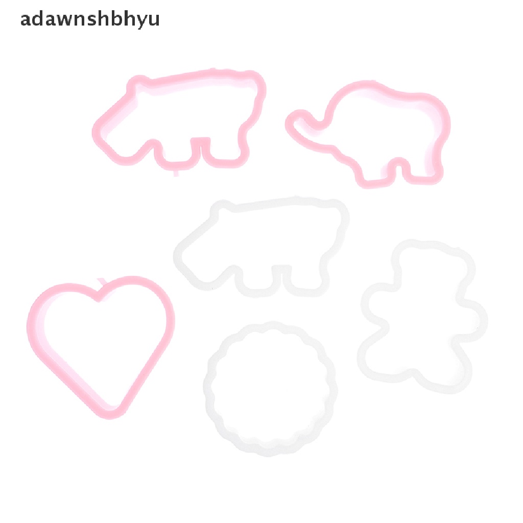 Adawnshbhyu 6Pcs Pemotong Kue Kering Bentuk Kartun Hewan DIY Biskuit Biscuit Handmade Cetakan ID