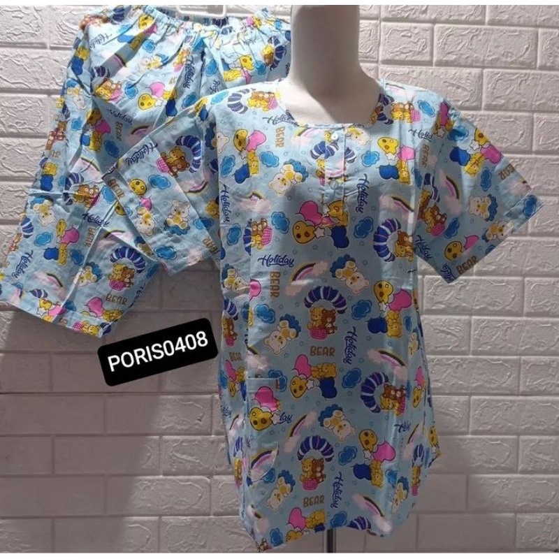 Baju Tidur HOKI katun wanita Celana 3/4 (Bear holiday)