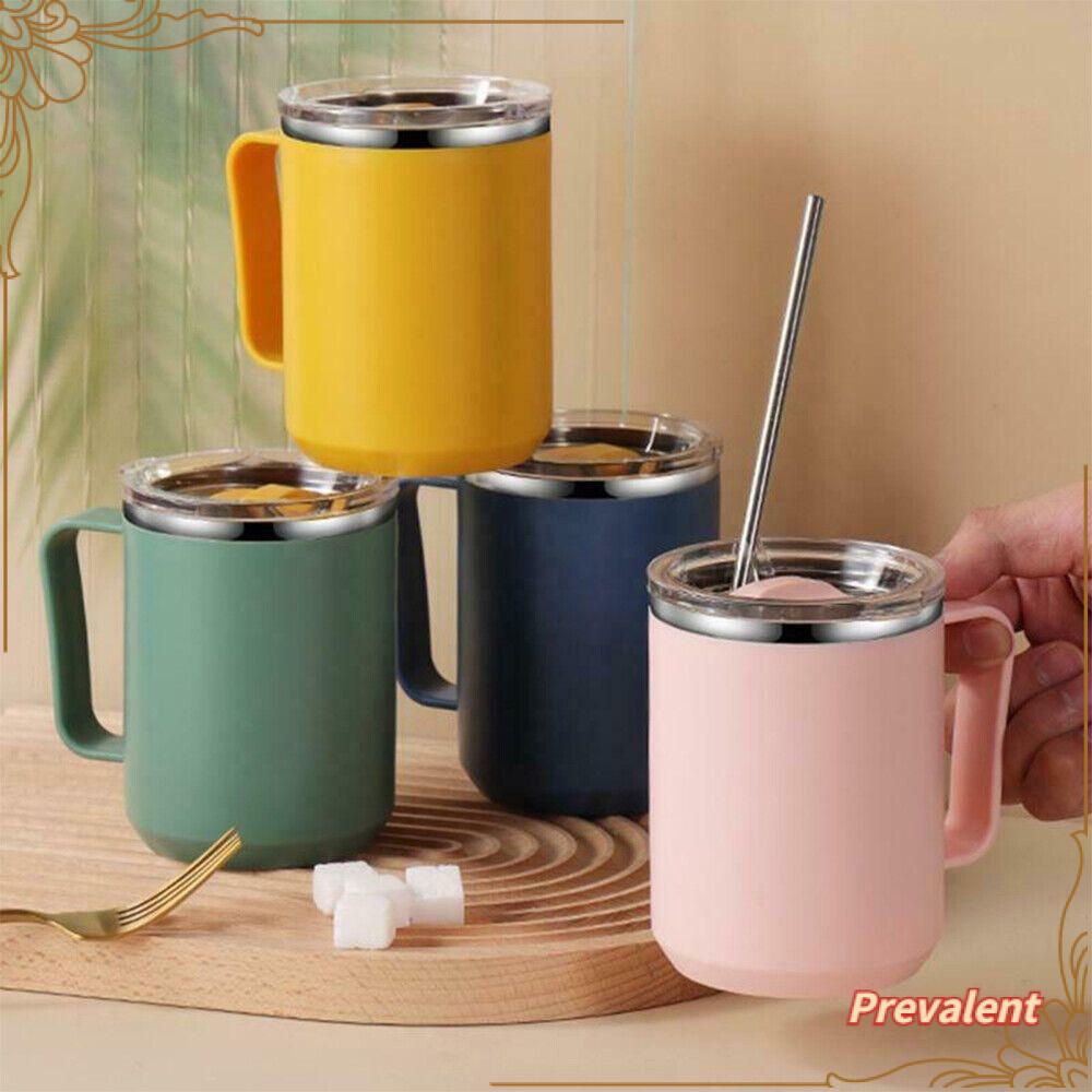 Preva Coffee Mug New Portable Dengan Pegangan Dan Tutup Gelas Travelling