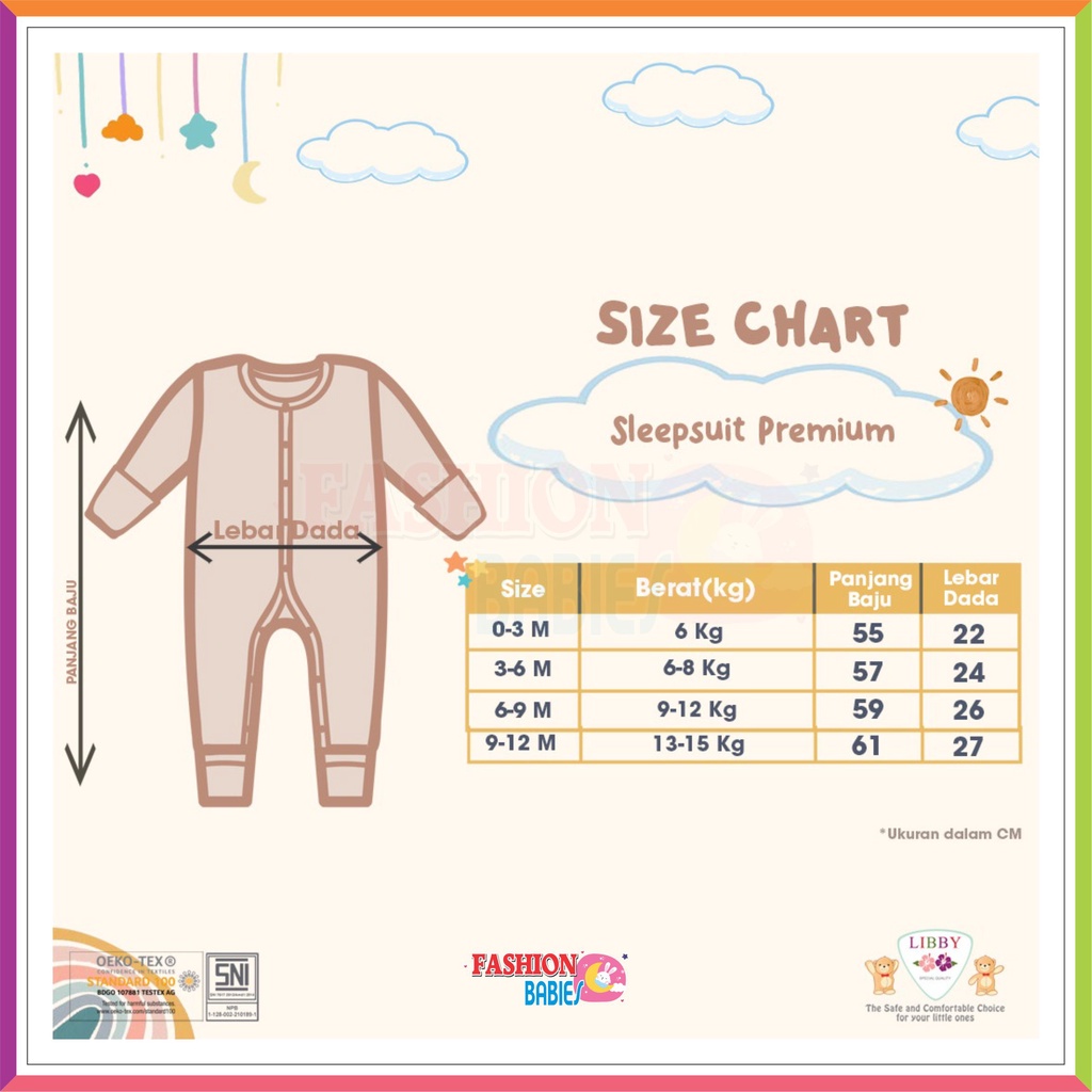 LIBBY PREMIUM SLEEPSUIT | JUMPER PANJANG LIBBY PREMIUM ❤ FashionBabies ❤