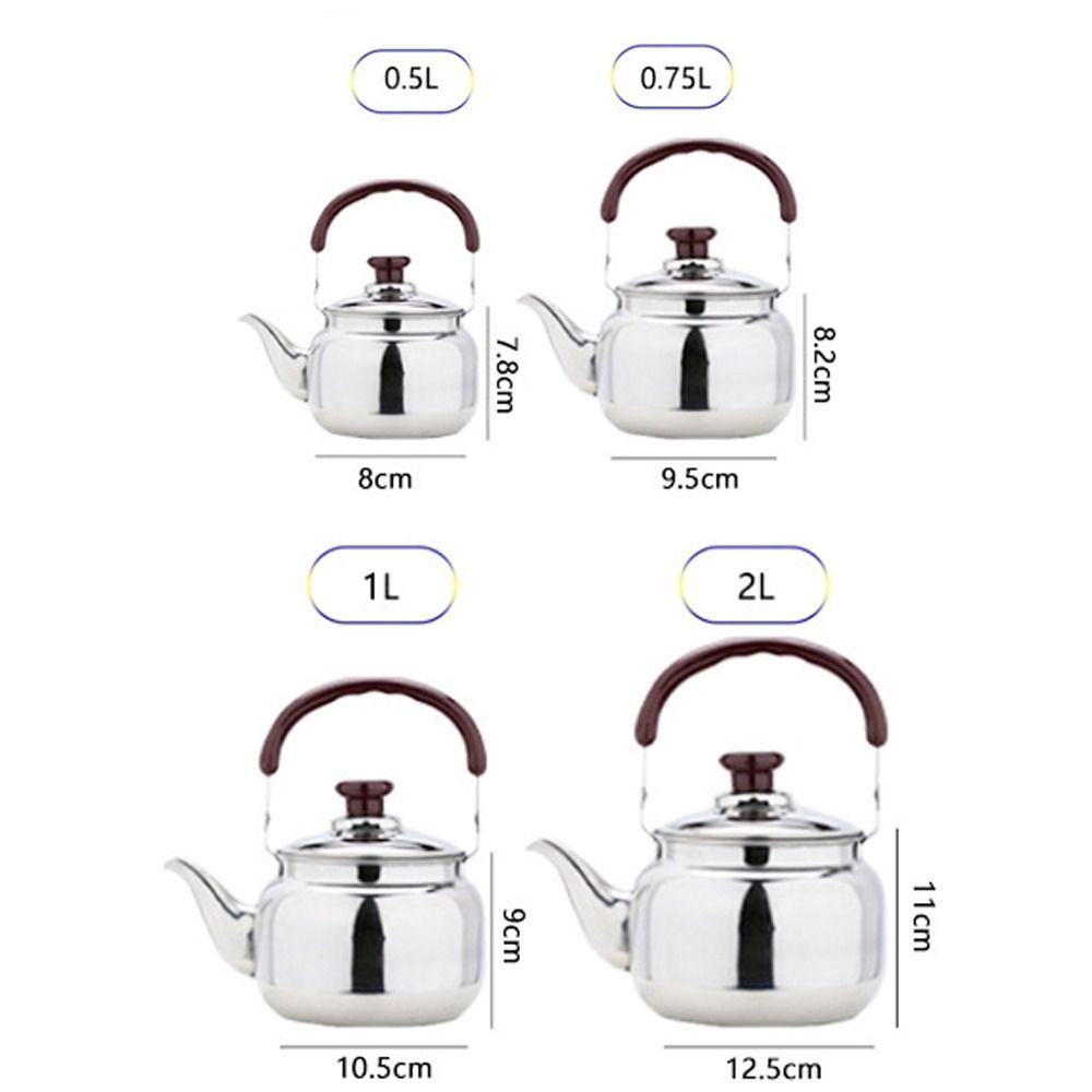 Preva 0.5L/0.75L/1L/2L Whistling Kettle Portable Untuk Kompor Gas Camping Water Pot Ergonomic Handle Teakettle