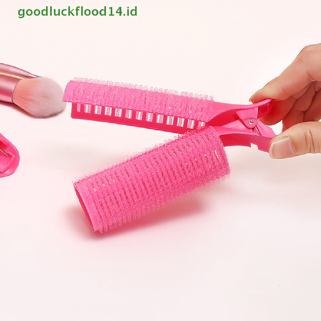 [GOOGFOUR] 1/2pcs Set Pengeriting Rambut Merah Muda Tidur Malam Reusable Hair Root Fluffy Clip [TOP]