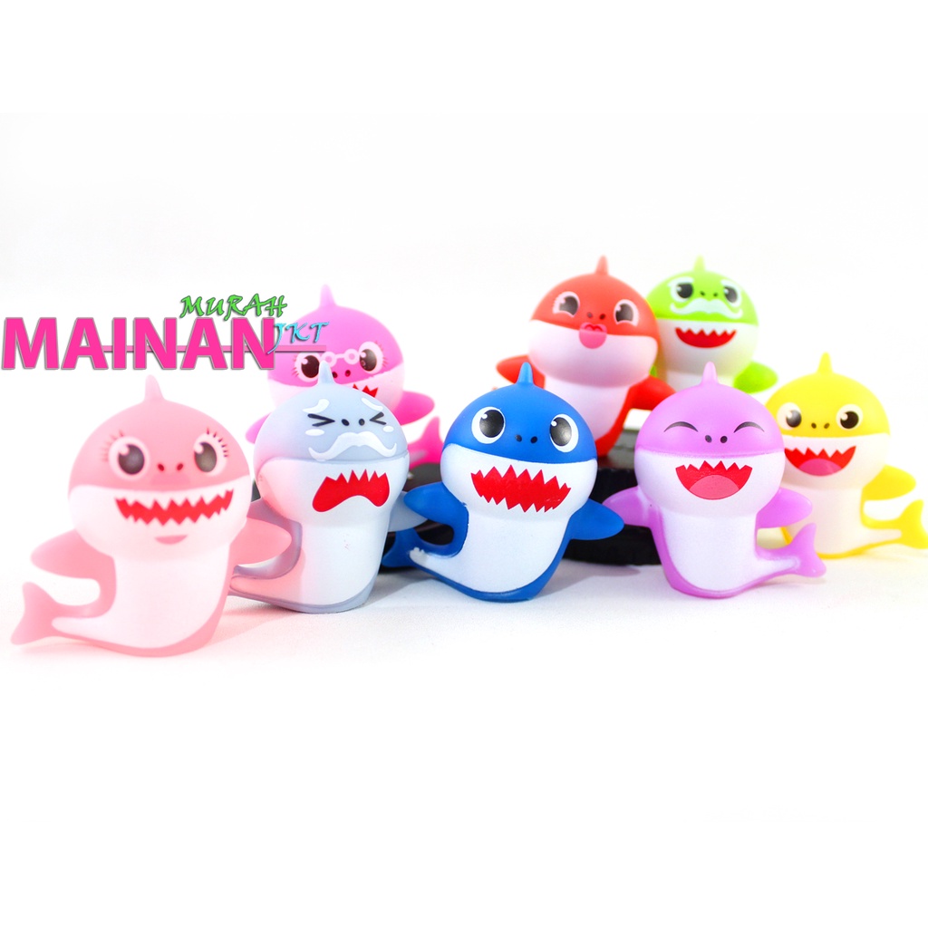 MAINANKEI MAINAN ANAK MURAH FIGURAN BABY SHARK ISI 8PCS FIGURE MINIATUR HIASAN PAJANGAN KUE TOPPER KUE