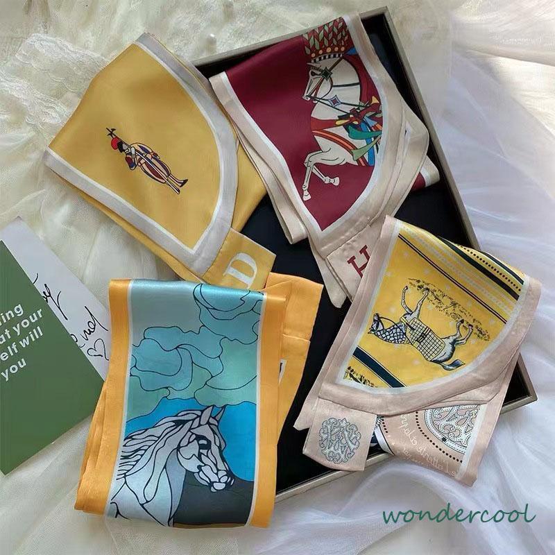 Syal kecil silk kecil bertepi lebar-mencocokkan semua-pertandingan fashion tipis wanita-Won