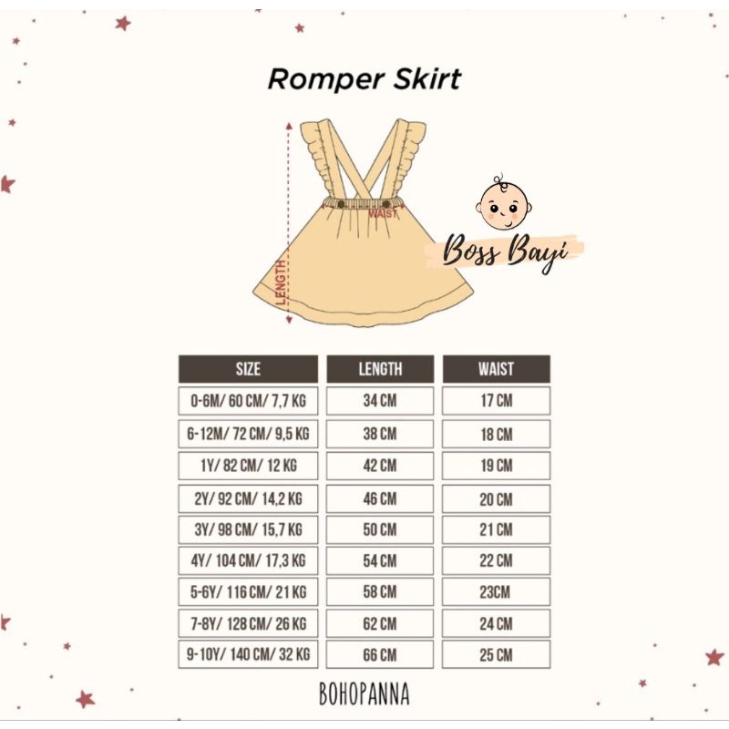 BOHOPANNA - Romper Skirt / Rok Anak Perempuan