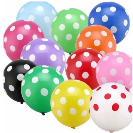 100pcs BALON POLKADOT / BALLON LATEX KARET POLKADOT 12 INCHI