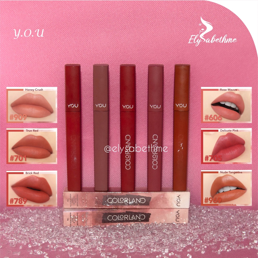 ✿ELYSABETHME✿ Y.O.U colorland lip satin powder mousse lip cream hasil natural ombre liptint premium