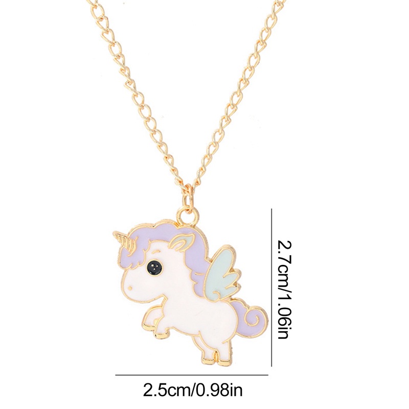 Fashion Unicorn Liontin Kalung Sahabat Kawaii Lucu Kalung Emas Rantai Choker Untuk Wanita Gadis Hadiah