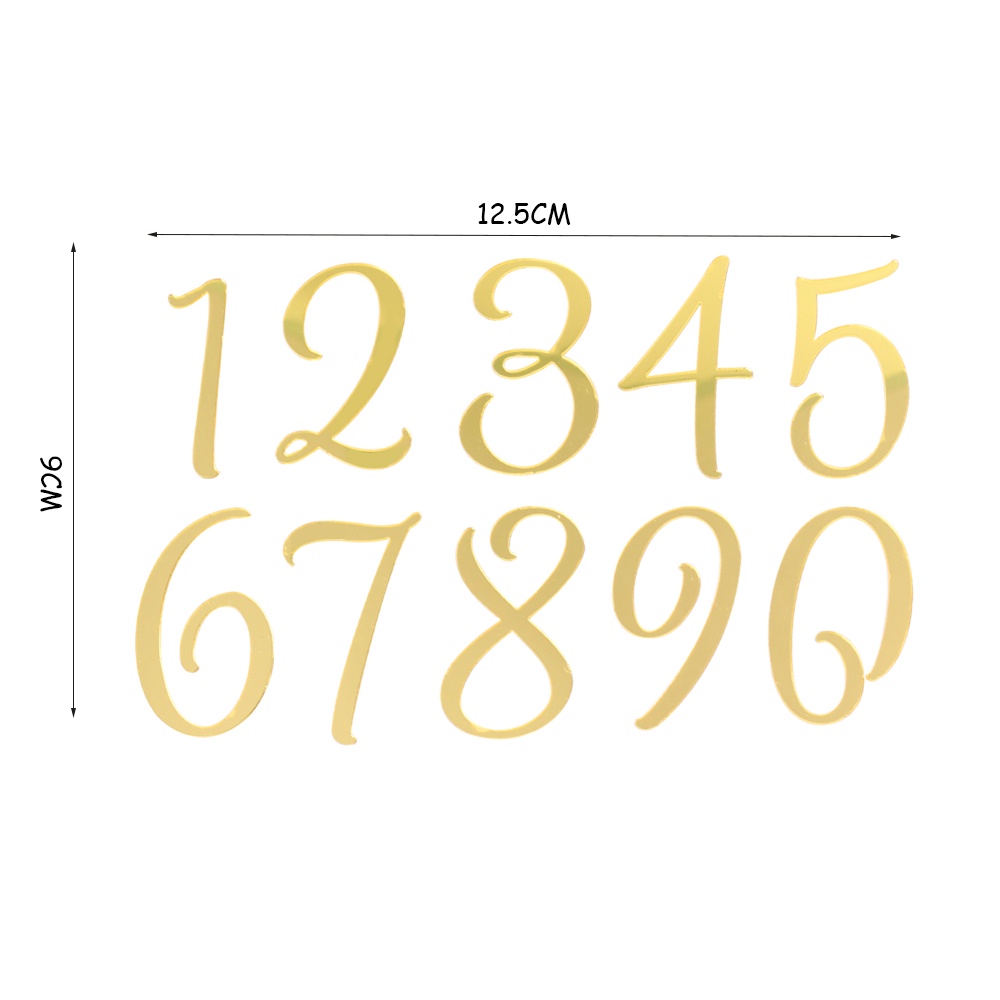 Mirror Gold Number Cake Topper/Hiasan Kue Happy Birthday Anak Dan Dewasa/Perlengkapan Dekorasi Romantis Rumah Tangga/Peralatan Makan Yang Bermanfaat