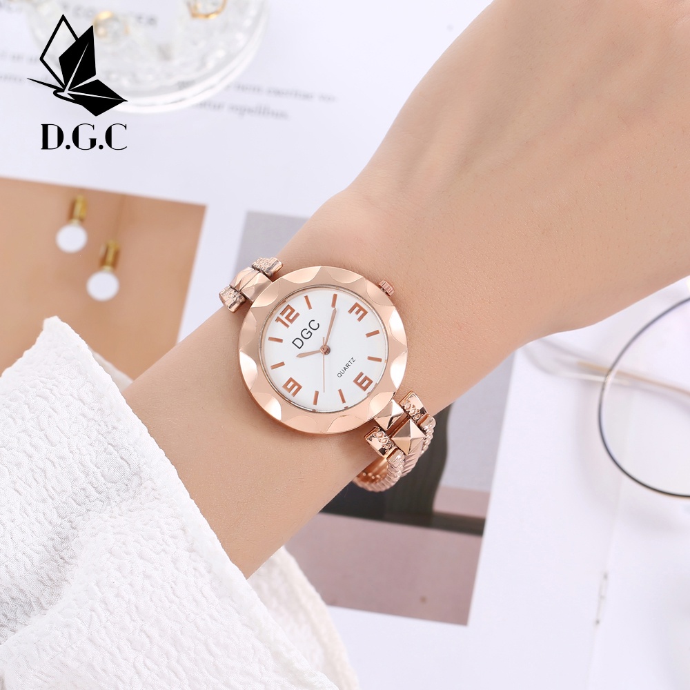 ✨DGC✨Jam Tangan Wanita Analog Quartz Casual Fashion Strap Rantai SILVER Stainless Steel W249