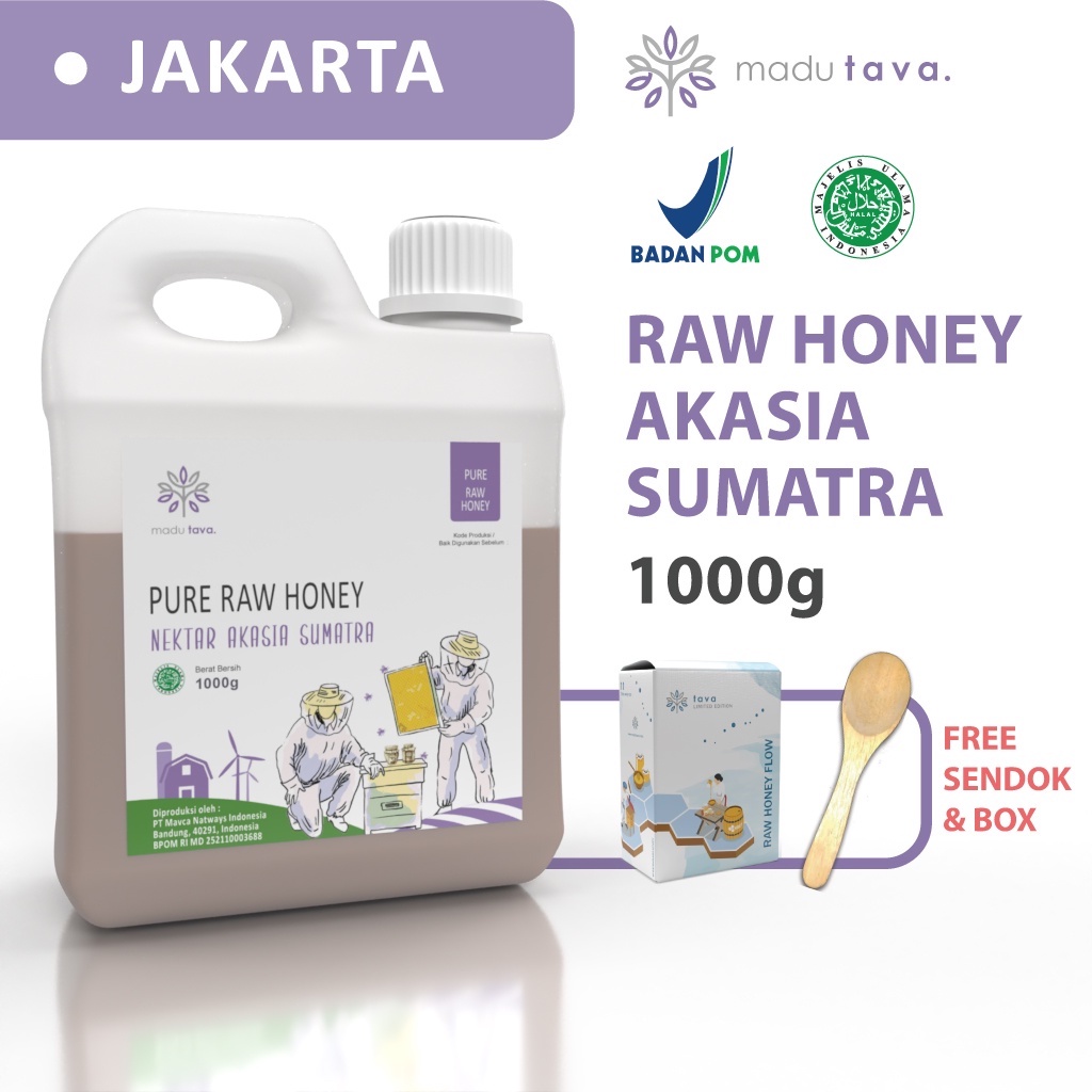 Madu Murni Asli Tava Nektar Akasia Sumatra 1kg Grade A 100% Alami Pure Natural Raw Honey