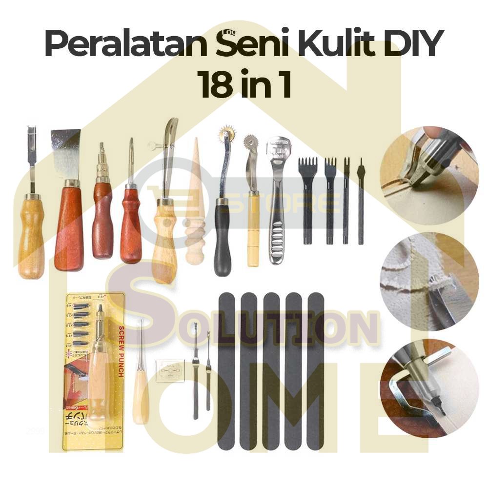 

HSS TOOLS - Junetree Peralatan Seni DIY Kulit 18 in 1 Stitching Sewing - WA134
