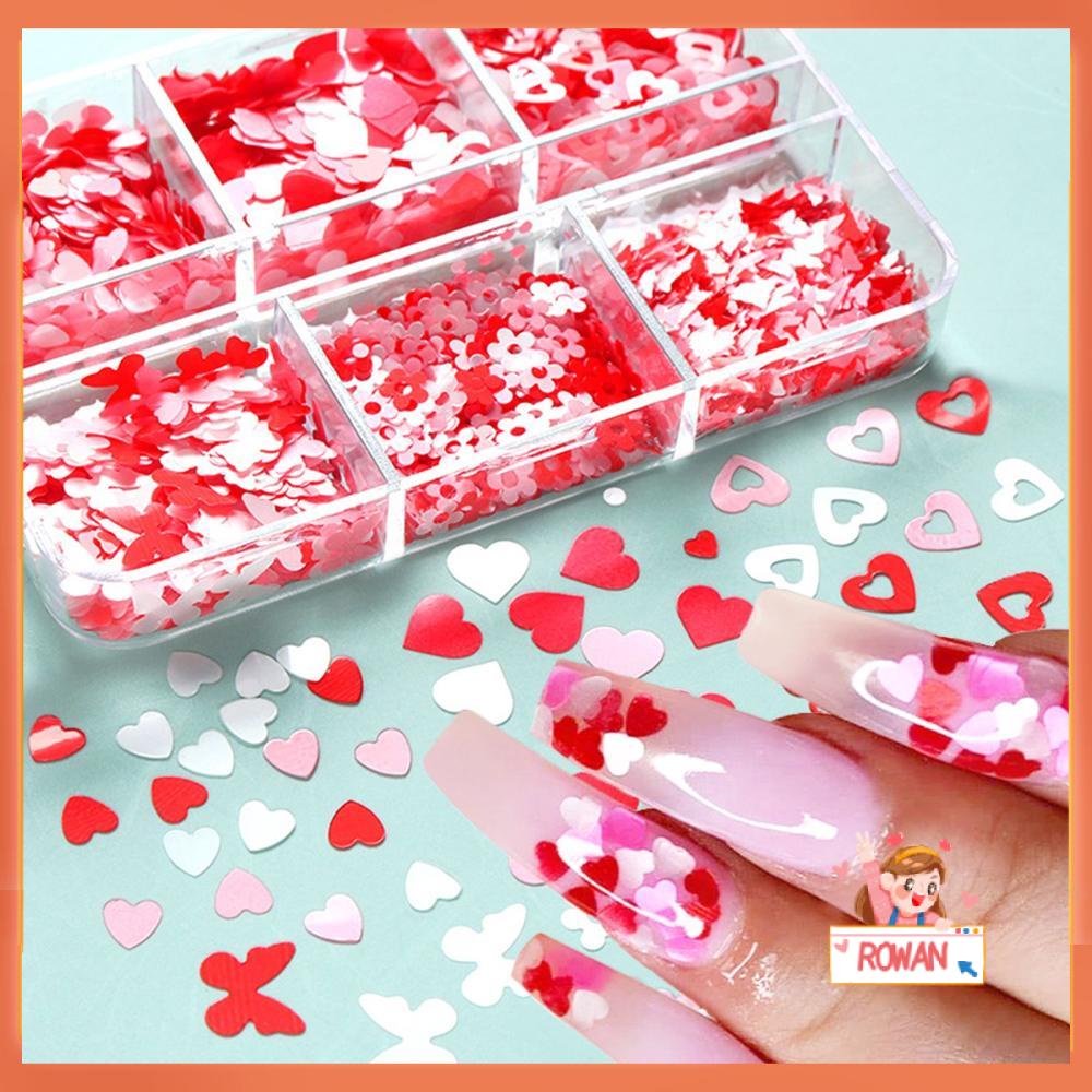 R-flower Nail Art Sequin New Shiny Valentine Day Decals