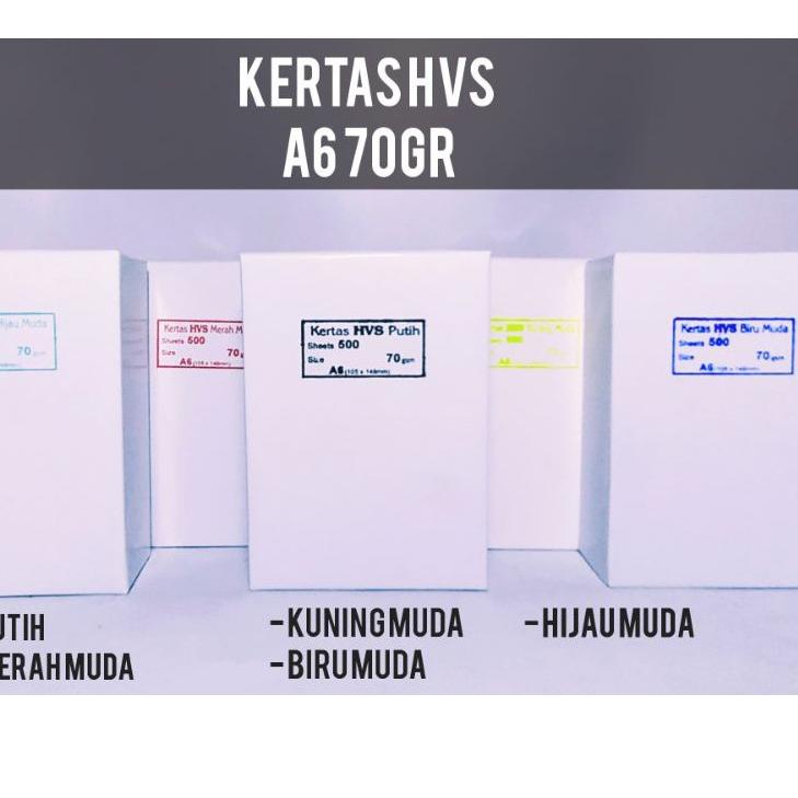 

[PRODUK RKD] Kertas HVS A6 70 Gr Warna Putih / Merah muda / Hijau muda /Biru muda/Kuning Harga 1 Rim / Kertas Cetak Resi / Kertas Resi Online Shop M0Q