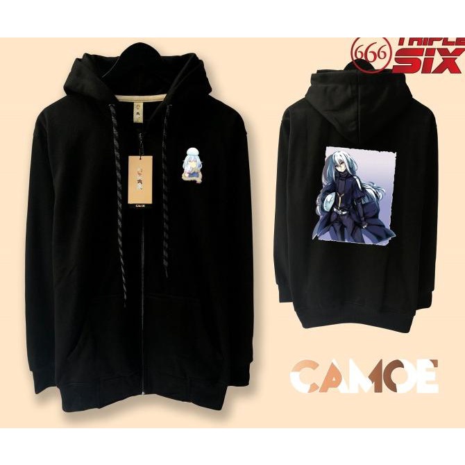 Jacket Anime Rimuru Tempest tensura Slime Sweater Hoodie Pria Bahan Fleece Sablon Polyflex Zipper Re