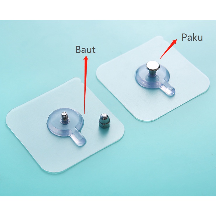 Gantungan HOOK Magic Kait Socket Tempel Dinding Transparan Serbaguna Model Paku Baut Tanpa Bor HM025 - ACS
