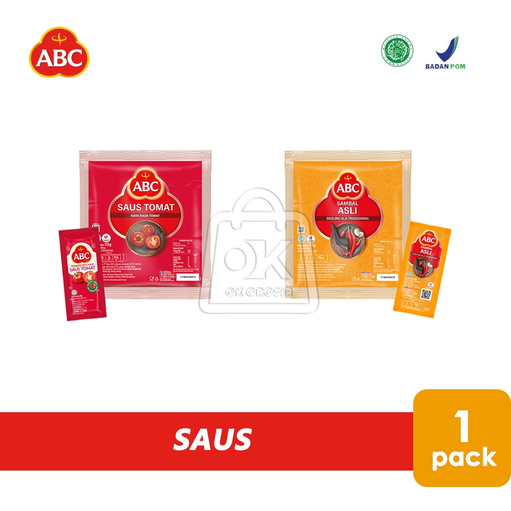 

ABC Saus Tomat / Sambal Asli (1 Pack isi 22sachet)