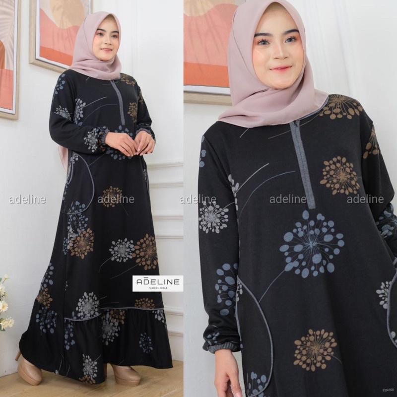 Orami Dress 2 - LD105 Gamis Diana Denim Terbaru Busui Rample / 222-7121
