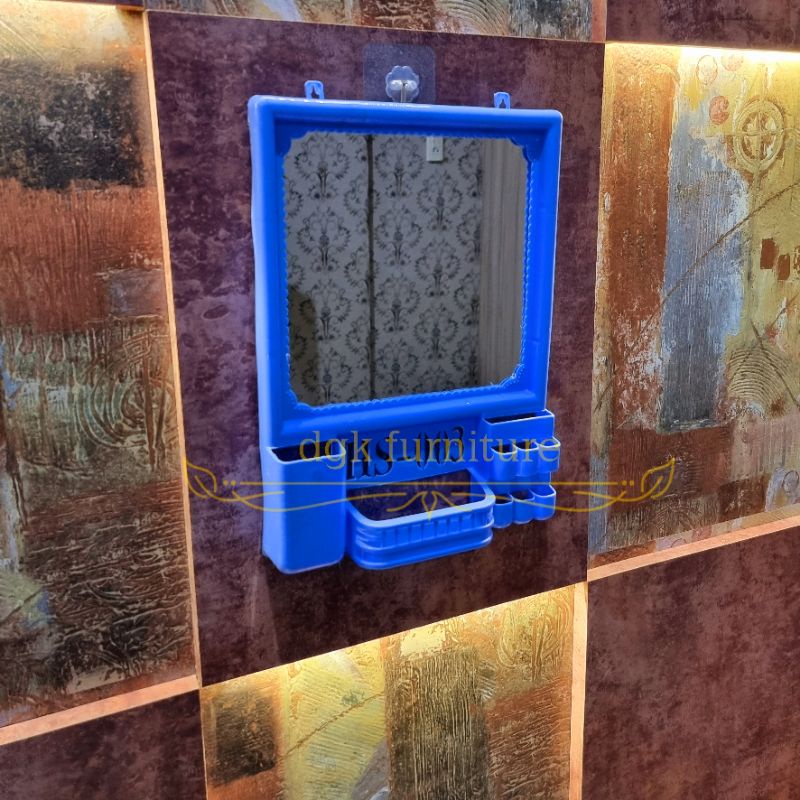 Rak Gantung Tempel Kamar Mandi Sabun Pasta Sikat Gigi Shampo Shampoo Bath Holder Cermin Kaca Petak Plastik