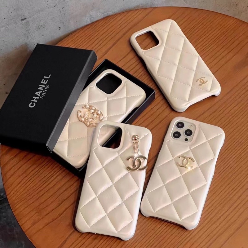 White Chan*l Iphone Case Leather for Iphone 12 13 14 Pro Max 12Pro 13Pro 14Pro 14Promax 13Promax 12Promax 14 Plus