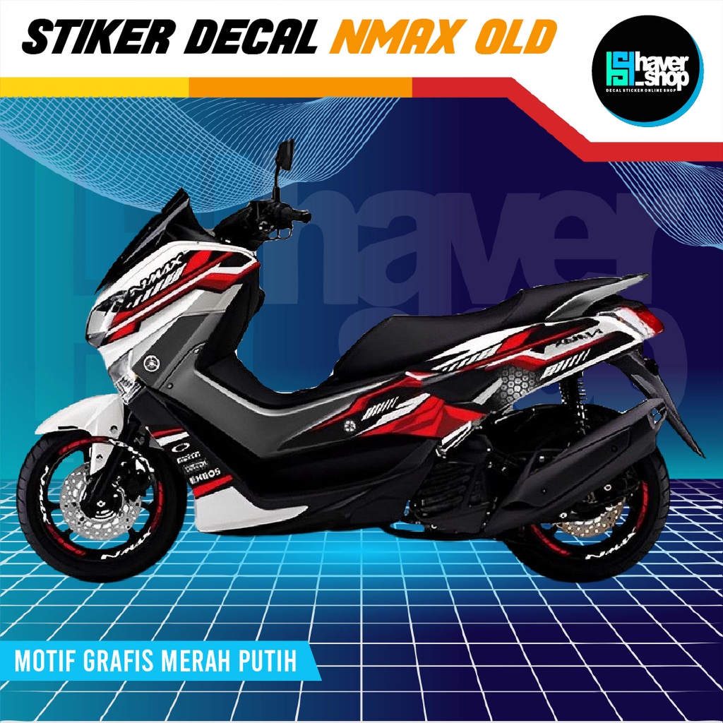 Stiker Untuk Motor Decal Full Body Yamaha Nmax Grafis Merah Putih Terbaru Best Seller By Haver Shop 