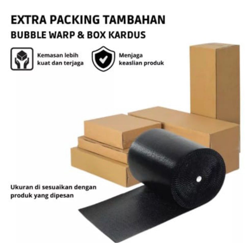 

Extra Packing Tambahan Buble Wrap Dan Kardus
