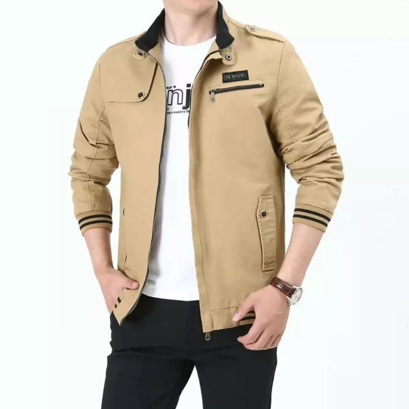 Jaket Bomber Kanvas Korea Casual Kekinian Terbaru Premium Best Quality!