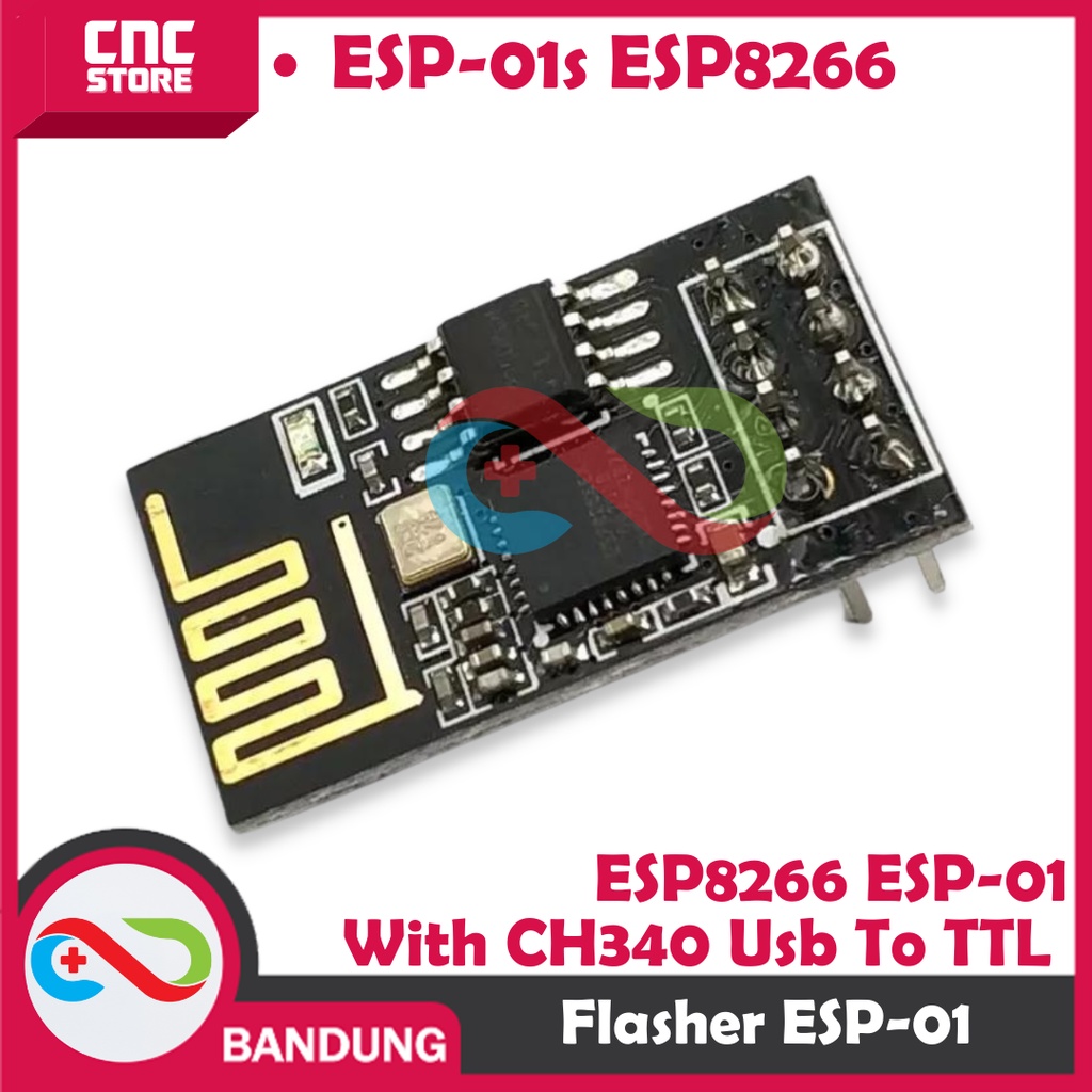 PAKET BUNDLE ESP-01 ESP8266 DAN CH340 USB TO SERIAL ADAPTER ESP-01