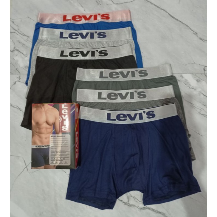 1 kotak isi 3 pcs celana dalam boxer pria / boxer lefis silver