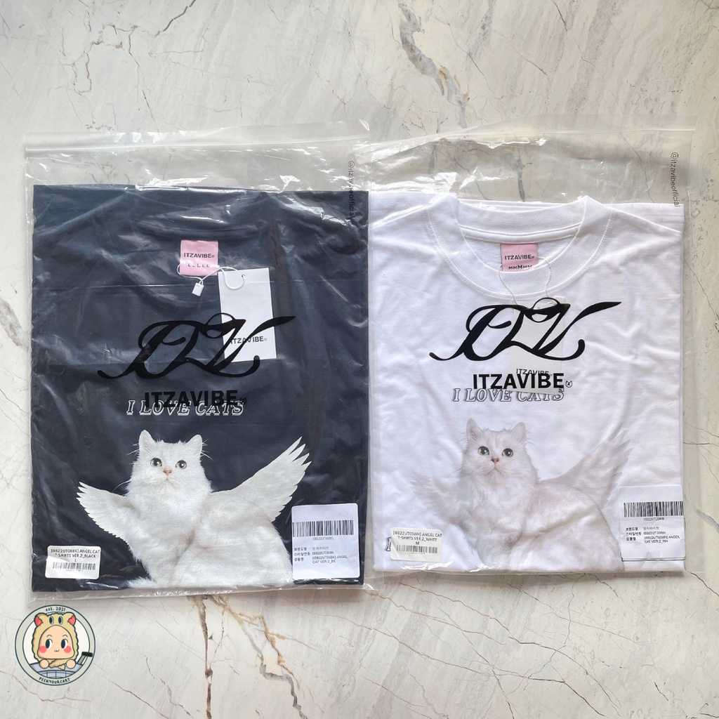 [READY INA] Itzavibe Angel Cat Tee T-shirt Ver. 2 Original | Itz A Vibe NCT Dream Jaemin Jisung Aesp