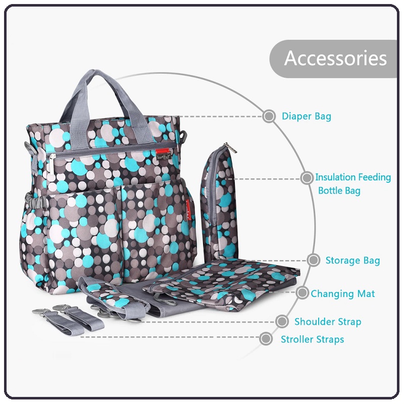 Insular Mummy Diaper Bag 10088 - Polkadot Rainbow