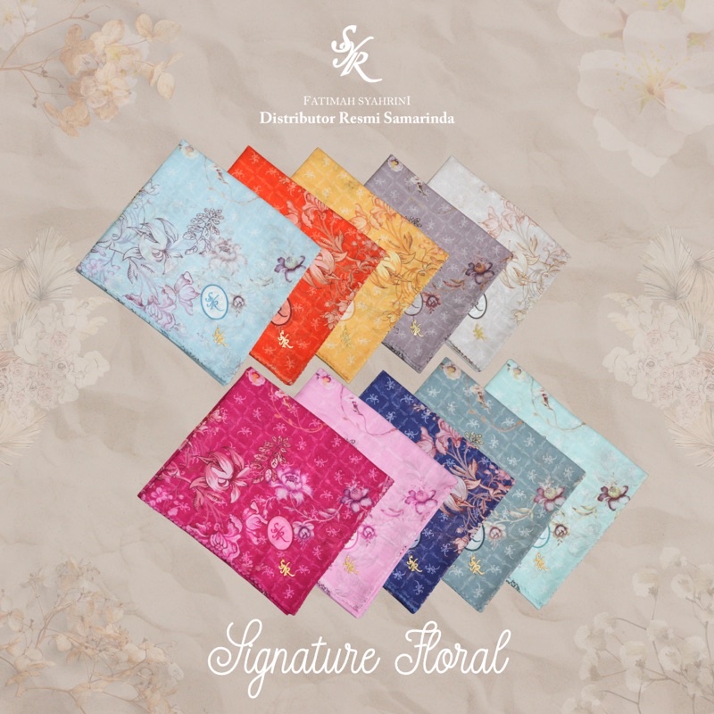 Fatimah Syahrini Segi empat Signature Floral scarves