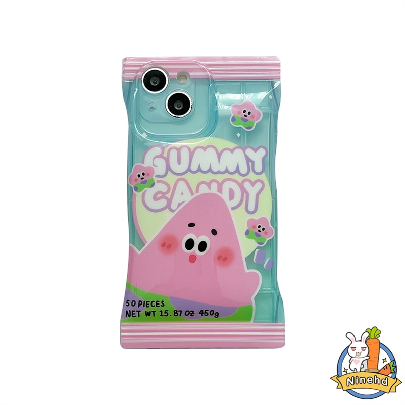 Caing for iPhone 14 13 12 11 Pro Max 12Mini SE 2020 X XR Xs Max iPhone 8 7 6 6s Plus New Fashion Brand Couple Candy Bag Cartoon Spongebob Side Pattern Phone Case Straight Liquid Silicone Transparent Soft Cover