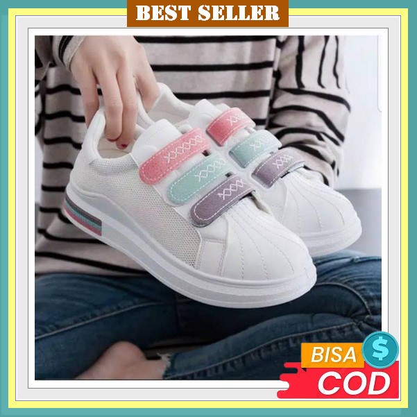 Sepatu Sneakers Wanita Running Joging Jalan Olahraga Santai Tali Kasual Cewek Perempuan Kets Import 