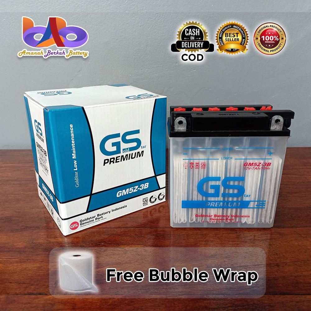 Aki Motor Mio Smile, Mio Sporty, Vega R, Supra Fit GM5Z-3B GS Premium Aki Basah