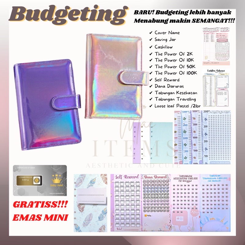 jual-gratis-emas-mini-binder-hologram-pastel-premium-paket-binder